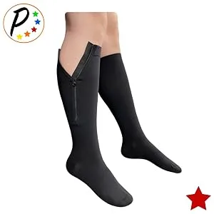 Presadee Original Closed Toe 20-30 mmHg Zipper Compression Calf Leg Socks Large/X-Large (1 Pair) Beige - Presadee Original Closed Toe 20-30 mmHg Zipper Compression Socks