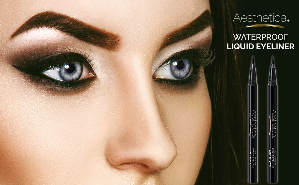 Aesthetica Felt Tip Liquid Eyeliner Pen - Fast-drying Waterproof & Smudge Proof Eye Liner (Jet Black) - product information 1