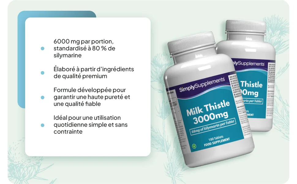 Chardon-Marie 3000mg | 360 Comprim s | Adapt aux V g taliens |Jusqu 6 mois de bienfaits |SimplySupplements - product information 2