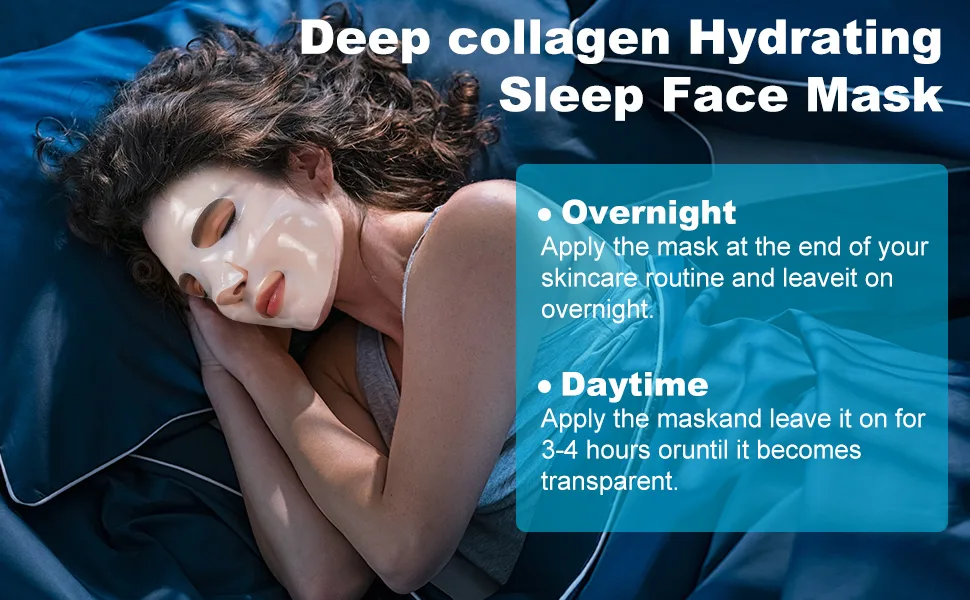 Masque Visage Bio-Collag ne Masque Hydratant Intense Soin Anti- ge Masque Collagene Visage Pour une Peau Repulp e et clatante - product information 5