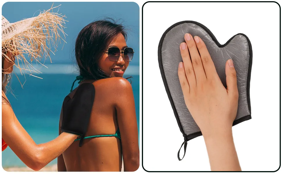 Ensemble de gants autobronzants 3 en 1 r utilisables pour applicateur de dos autobronzant (noir) - product information 3