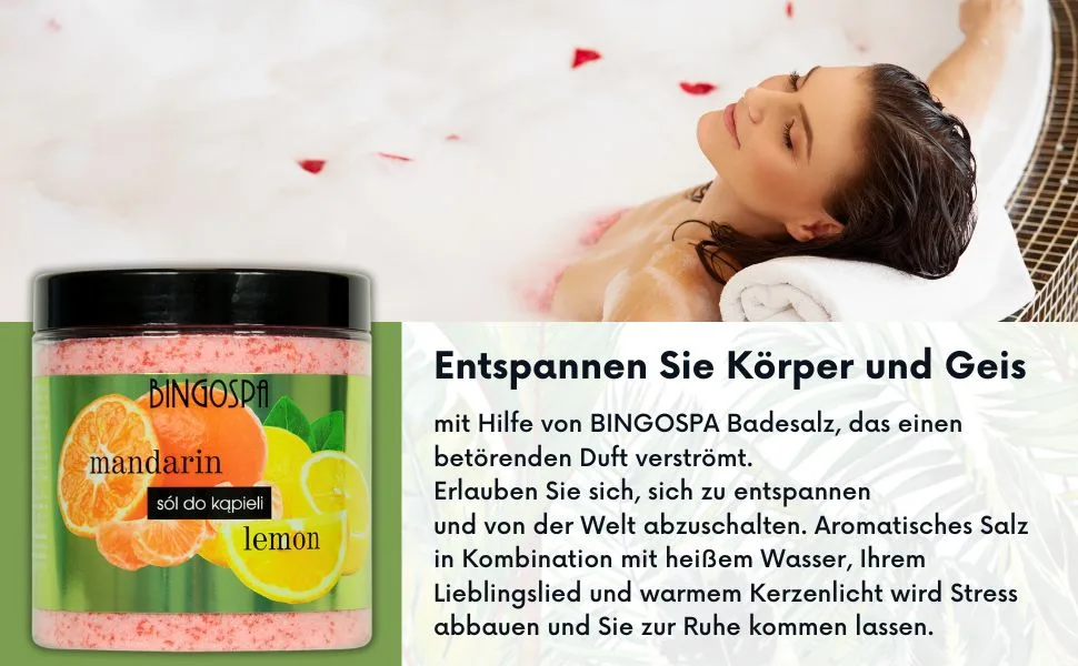 Sels de bain mandarine et citron 900 g BINGOSPA - product information 2