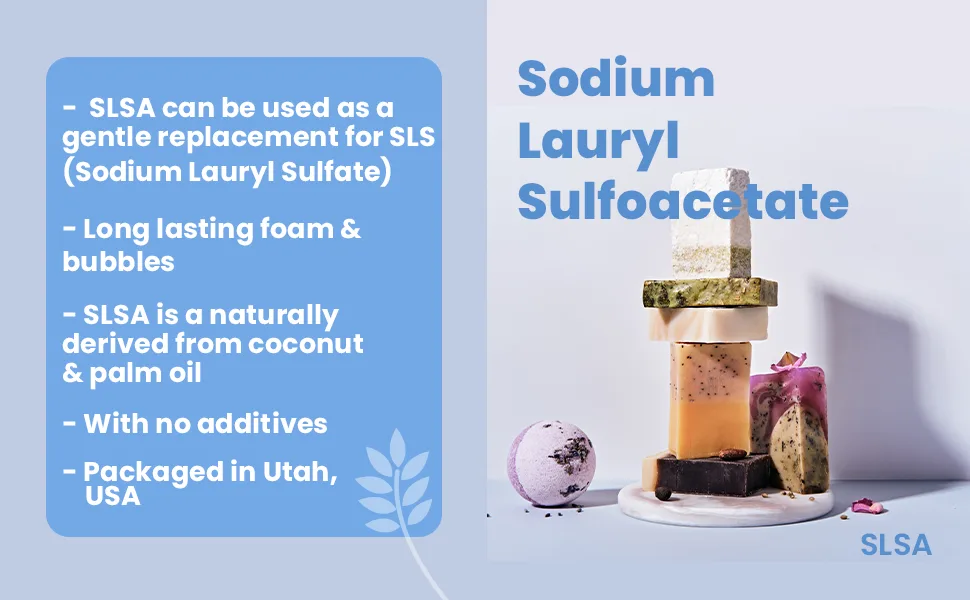 Pure Original Ingredients Sodium Lauryl Sulfoacetate (SLSA) (2 lb) Long Lasting Foam & Bubbles  Gentle on Skin - product information 2