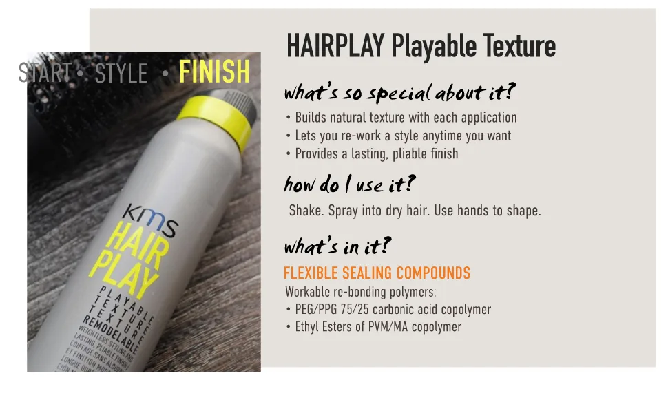 KMS HAIRPLAY Playable Texture  5.6 Oz - kms hairplay playable texture