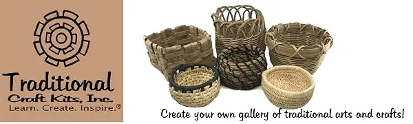 Traditional Craft Kits Coiled Basket Kit Beginners - Pine Needle - Basket Weaving Kit Set  Complete with Instructional Booklet and Basket Making Supplies - Beginner Basket Kit - Complete Set