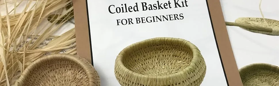 Traditional Craft Kits Coiled Basket Kit Beginners - Pine Needle - Basket Weaving Kit Set  Complete with Instructional Booklet and Basket Making Supplies - Everything you need to learn to make a basket!