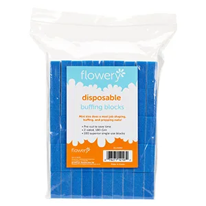 Flowery Disposable Buff Blocks Blue 180/Grit  Nail Polishing Buffer  Nail Care Tool to Prep  Shape and Smooth Nails for Perfect Manicure and Pedicure  100 pcs (DFBB-100) - Flowery Disposable Buff Blocks Blue 180