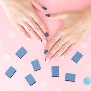 Flowery Disposable Buff Blocks Blue 180/Grit  Nail Polishing Buffer  Nail Care Tool to Prep  Shape and Smooth Nails for Perfect Manicure and Pedicure  100 pcs (DFBB-100) - Flowery Disposable Buff Blocks Blue 180
