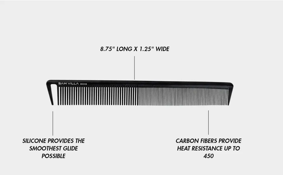 Sam Villa Signature Series Long Cutting Comb Black - Long Cut Comb Black Characteristics