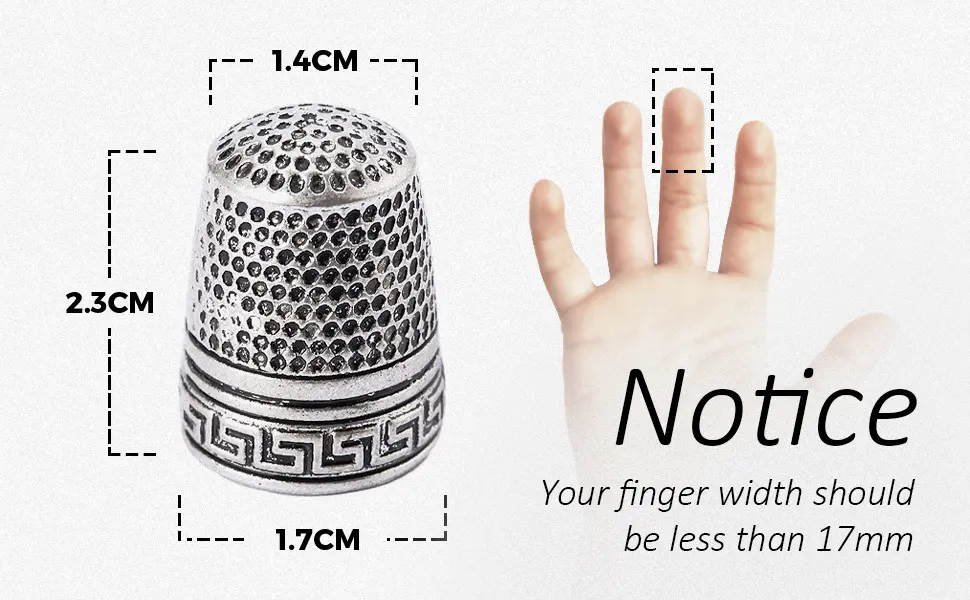 Antique Sewing Thimble  Metal Fingertip Protector  Finger Shield Ring  Quilting Craft Accessories DIY Sewing Tools Silver - Finger Thimble