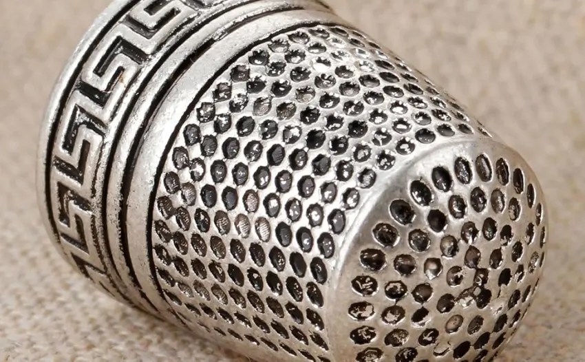 Antique Sewing Thimble  Metal Fingertip Protector  Finger Shield Ring  Quilting Craft Accessories DIY Sewing Tools Silver - silver thimble