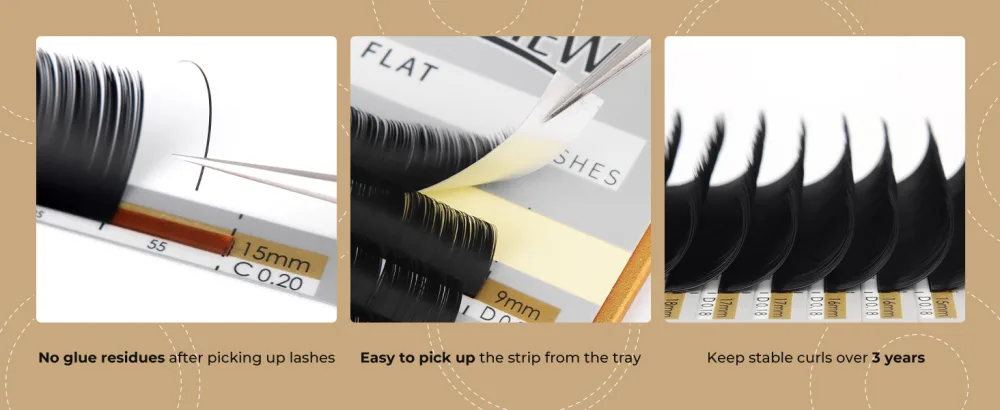 LASHVIEW Eyelash Extensions Ellipse Flat Eyelash Extensions 0.15mm C Curl 8-15mm Mixed Tray Mink Black Individual Lashes Super Matte Extremely Soft Professional Salon Use FLAT 0.15C(8-15mm) - Lashview