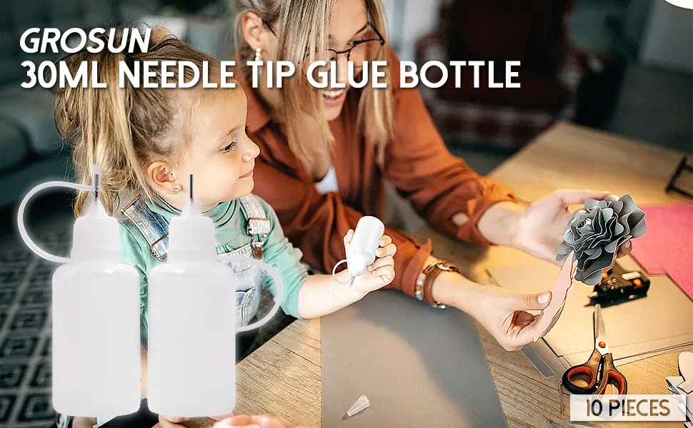 10 Pieces 30ml Precision Tip Applicator Bottle Needle Tip Glue Applicator Bottle DIY Quilling Tool Precision Bottle Needle Bottle Squeeze Bottle White - 30ml Needle Tip Glue Bottle Applicator DIY Quilling Precision Bottle Needle Bottle Squeeze Bottle