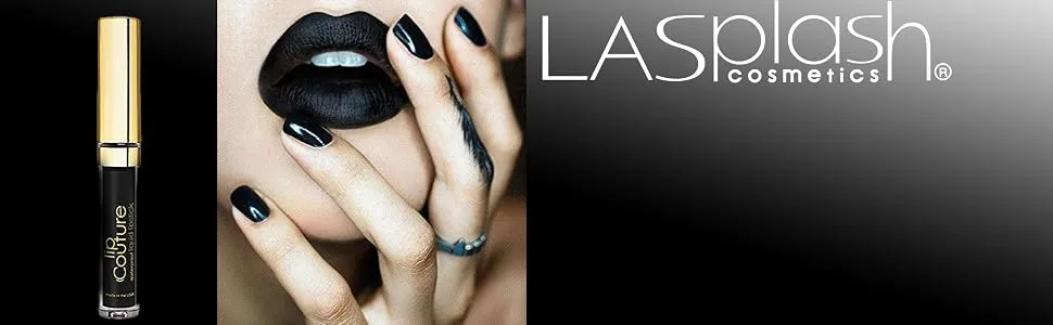 LA Splash Cosmetics Soft Liquid Matte Black Lipstick - LIP COUTURE (Venom) - title