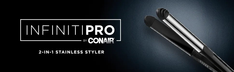 INFINITIPRO BY CONAIR 2-in-1 Styler  Curl or Straighten with 1 Tool  1-inch  Black - ConAir