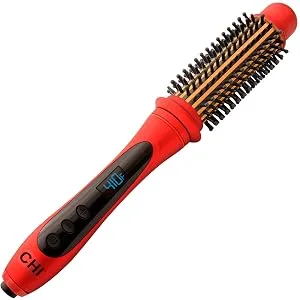 CHI Amplitude Ceramic Heated Round Brush  Ruby Red - Heated Brush Tilt