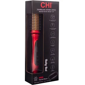 CHI Amplitude Ceramic Heated Round Brush  Ruby Red - Heated Round Brush Packaging