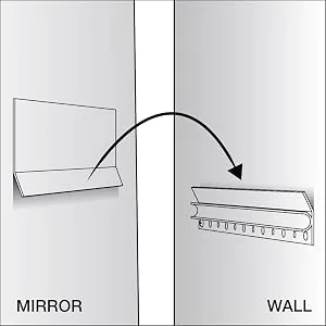 Gatco Beveled Easy Mount Mirror  26.5 H x 19.5 W  Silver - How Brackets Interlock