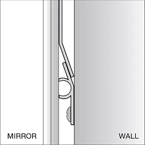 Gatco Beveled Easy Mount Mirror  26.5 H x 19.5 W  Silver - Side View of Brackets Installed