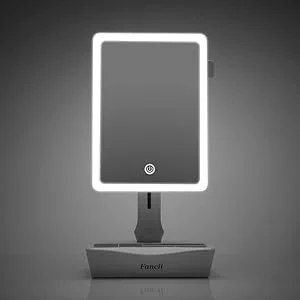 Fancii LED Lighted Large Vanity Makeup Mirror with 10X Magnifying Mirror - Dimmable Natural Light  Touch Screen  Dual Power  Adjustable Stand with Cosmetic Organizer - Gala - Fancii led lighted makeup mirror