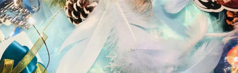 Coceca 500pcs 3-5 Inches White Feathers for DIY Craft Wedding Home Party Decorations - detail