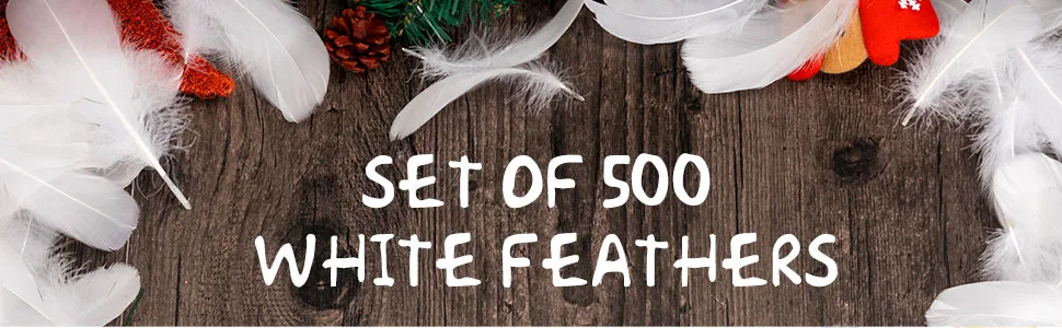 Coceca 500pcs 3-5 Inches White Feathers for DIY Craft Wedding Home Party Decorations - feather