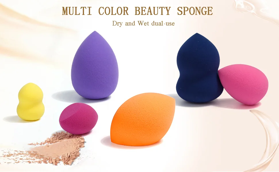 Miss Gorgeous London Makeup Sponge Set Blender Beauty Foundation Blending Sponge - Multi-colored 6 Pieces - makeup sponge