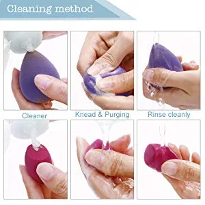 Miss Gorgeous London Makeup Sponge Set Blender Beauty Foundation Blending Sponge - Multi-colored 6 Pieces - makeup sponge