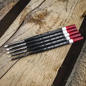 Angelus Paint Brush Set Round Flat Angular Artist Acrylic Paint Brush Set Shoe paint Brush set (5 pcs) - 5 Piece Micro Brush Set