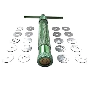 HEVERP Stainless Steel Clay Extruder Sugar Paste Extruder Cake Fondant Decorating Tool Set - clay extruder tool