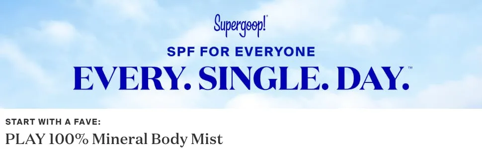 Supergoop! PLAY 100% Mineral Sunscreen SPF 30 Mist  6 fl oz - Reef Friendly Sunscreen Spray - Full Coverage Body Sunscreen for Sensitive Skin - Water & Sweat Resistant - Great for Active Days - mineral mist