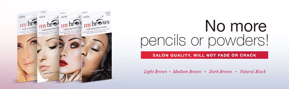 Godefroy MyBrows Long Lasting Eyebrow Transfers  Medium Arch  Medium Brown  12-Pairs of Brows Medium Arch Medium Brown - sticker peel brows stamp laminations chemo alopecia thin thick dark brown black eye brow transfer