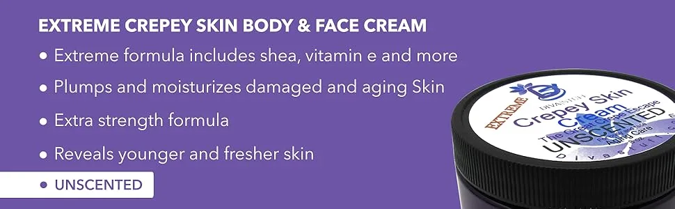 Diva Stuff Extreme Crepey Skin Body & Face Cream With Hyaluronic Acid  Alpha Hydroxy and More (Vanilla) - top-banner