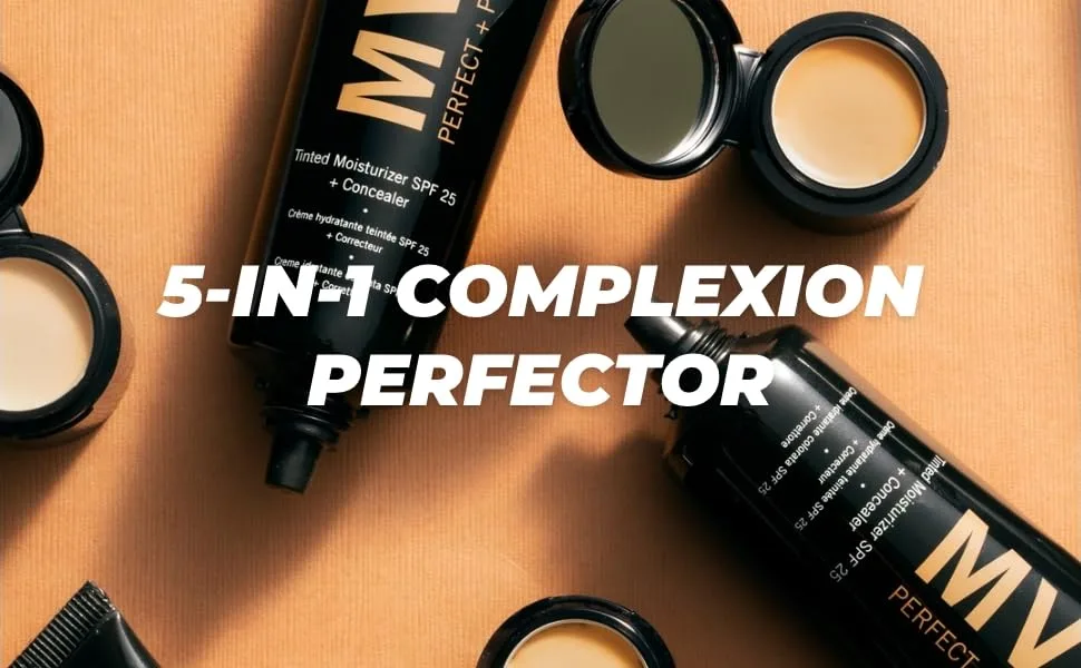 Beauty For Real MVP Tinted Moisturizer & Concealer  Medium 1 - Also Acts as a Primer  SPF 25 Sunscreen & Complexion Perfector - Anti-Aging Hydration & Coverage - 1.5 fl oz Medium 1 - 5-in-1 Complexion Perfector
