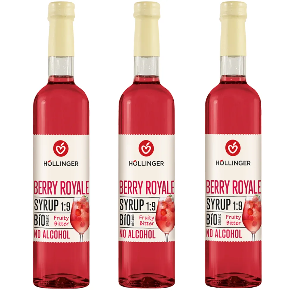 H llinger Berry Royale Sirop Bio Sans Alcool Fruit et Amer Bouteilles en Verre de 500ml Lot de 3 - product information 3