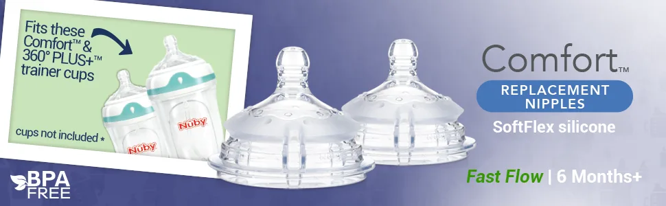 Nuby 2 Piece Medium Flow Comfort Nipple - product information 6