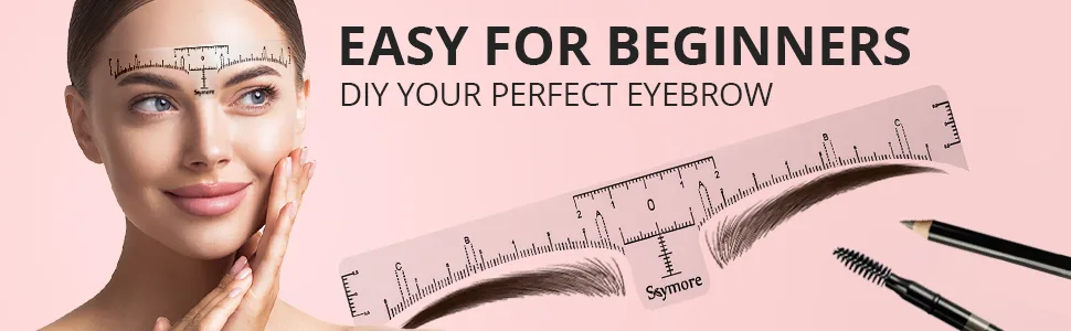 Skymore Eyebrow Ruler  100Pcs Eyebrow Stencil Microblading Ruler  Disposable Eyebrow Template Eyebrow Ruler Sticker  Eyebrow Shape Kit for Microblading Supplies  3 Minutes Makeup Tools For Eyebrow - 3 Minutes Makeup Tools For Eyebrow