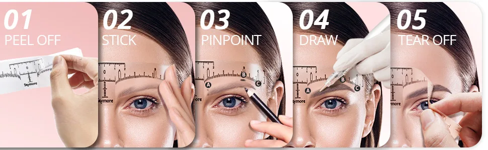 Skymore Eyebrow Ruler  100Pcs Eyebrow Stencil Microblading Ruler  Disposable Eyebrow Template Eyebrow Ruler Sticker  Eyebrow Shape Kit for Microblading Supplies  3 Minutes Makeup Tools For Eyebrow - Eyebrow Shape Kit for Microblading Supplies