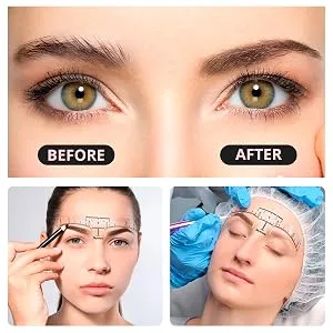 Skymore Eyebrow Ruler  100Pcs Eyebrow Stencil Microblading Ruler  Disposable Eyebrow Template Eyebrow Ruler Sticker  Eyebrow Shape Kit for Microblading Supplies  3 Minutes Makeup Tools For Eyebrow - eyebrow stencils for microblading