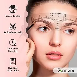 Skymore Eyebrow Ruler  100Pcs Eyebrow Stencil Microblading Ruler  Disposable Eyebrow Template Eyebrow Ruler Sticker  Eyebrow Shape Kit for Microblading Supplies  3 Minutes Makeup Tools For Eyebrow - eyebrow stencils stickers