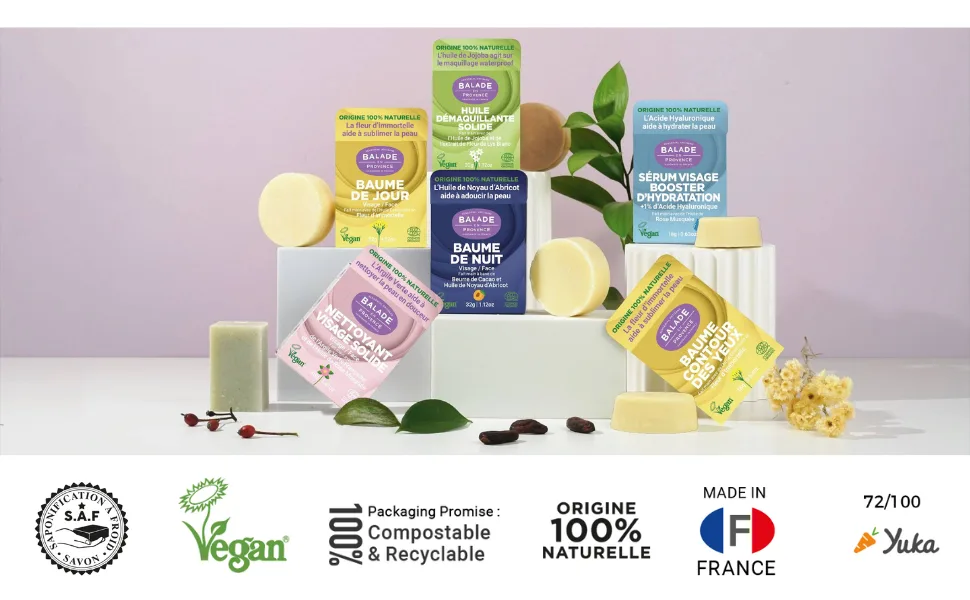 Balade en Provence Baume de Jour hydratant solide artisanal 32g certifi Cosmos Organic Bio & Vegan - product information 1