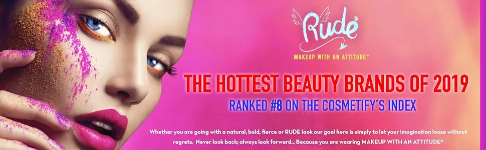 Rude - In Your Face 3-in-1 Palette - Rude Cosmetics Cosmetify Index Makeup Eyeshadow Palette Glitter Matte