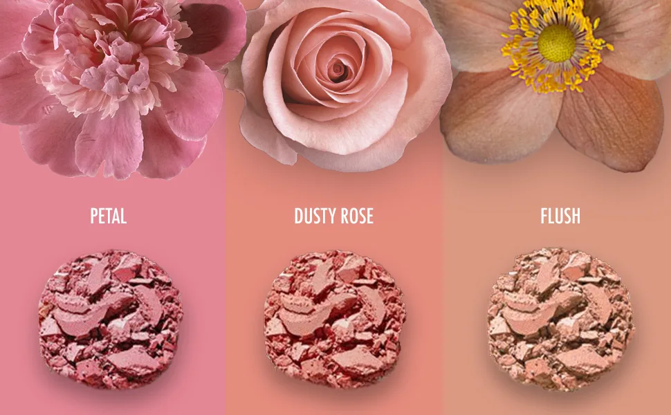 BaeBlu Organic Blush 100% Natural Pressed Mineral Powder  Made in the USA  Petal - Blush Crush