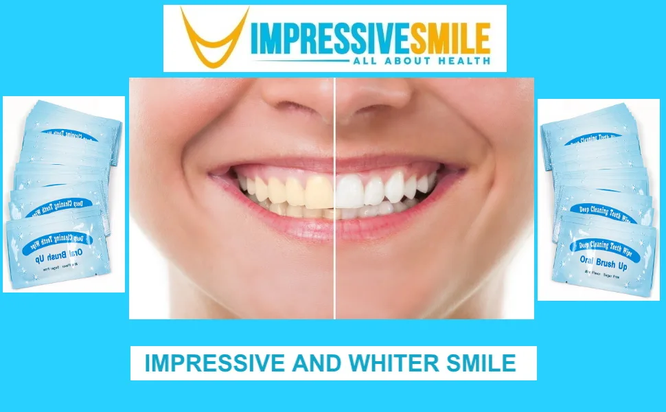 Impressive Smile 100 PCS Deep Cleaning Finger Toothbrush Teeth Cleaning Whitening Wipes for Oral Brush Ups Mint Flavor - IMPRESSIVE AND WHITER SMILE