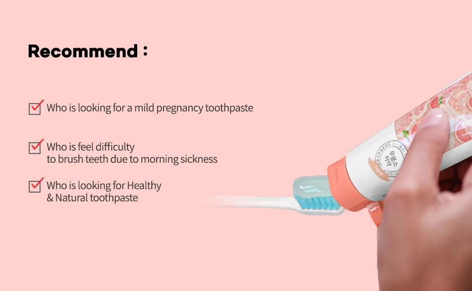 TNTNMOM'S - Toothpaste Pregnant Women Grapefruit Rooibos Morning Sickness Relief Pregnancy Safe Toothpaste Maternity Oral Care Anti Nausea 4.2 oz (Grapefruit) - Toothpaste for pregnant women