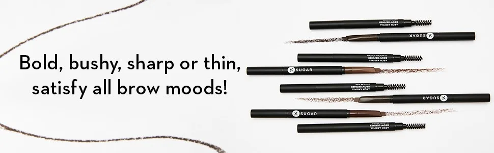 Sugar Cosmetics Arch Arrival Brow Definer02 Taupe Tom (Grey Brown) Long-Lasting  12hr coverage  built-in spoolie - sharp