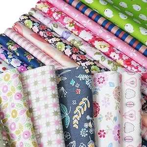 Quilting Fabric  Misscrafts 50pcs 20 x 20cm Cotton Fabric Squares Bundle Patchwork Pre-Cut Quilt Squares for DIY Sewing Scrapbooking Quilting Dot Pattern 20x20cm /50 PCS - fabric