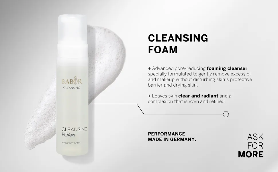 Babor Cleansing Foam Detoxifying and Reinvigorating Daily Facial Cleanser with Moisture-Binding Glycerin  Rosemar - cleansing foam