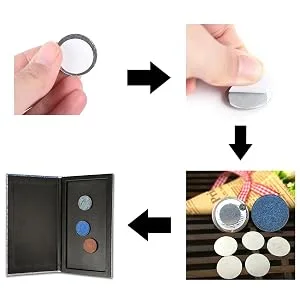 TUOKING Magnetic Makeup Palette with Mirror  Empty Storage Box with 20Pcs Metal Stickers for Eyeshadows Powder Highlighter  Holographic Mermaid Style - product information 6