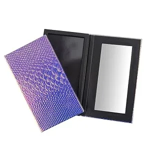 TUOKING Magnetic Makeup Palette with Mirror  Empty Storage Box with 20Pcs Metal Stickers for Eyeshadows Powder Highlighter  Holographic Mermaid Style - palette for eyeshadow